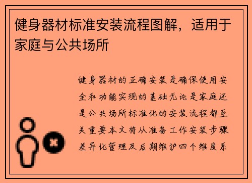 健身器材标准安装流程图解，适用于家庭与公共场所